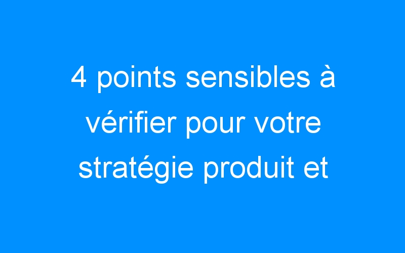 Lire la suite à propos de l’article 4 points sensibles à vérifier pour votre stratégie produit et enfin satisfaire vos clients