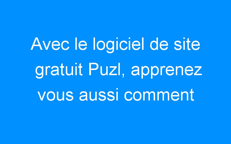 You are currently viewing Avec le logiciel de site gratuit Puzl, apprenez vous aussi comment multiplier vos contact par 3