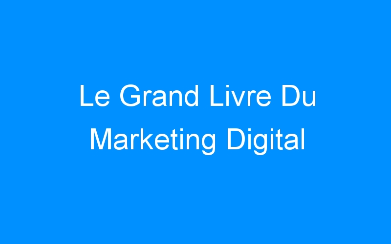 You are currently viewing Le Grand Livre Du Marketing Digital